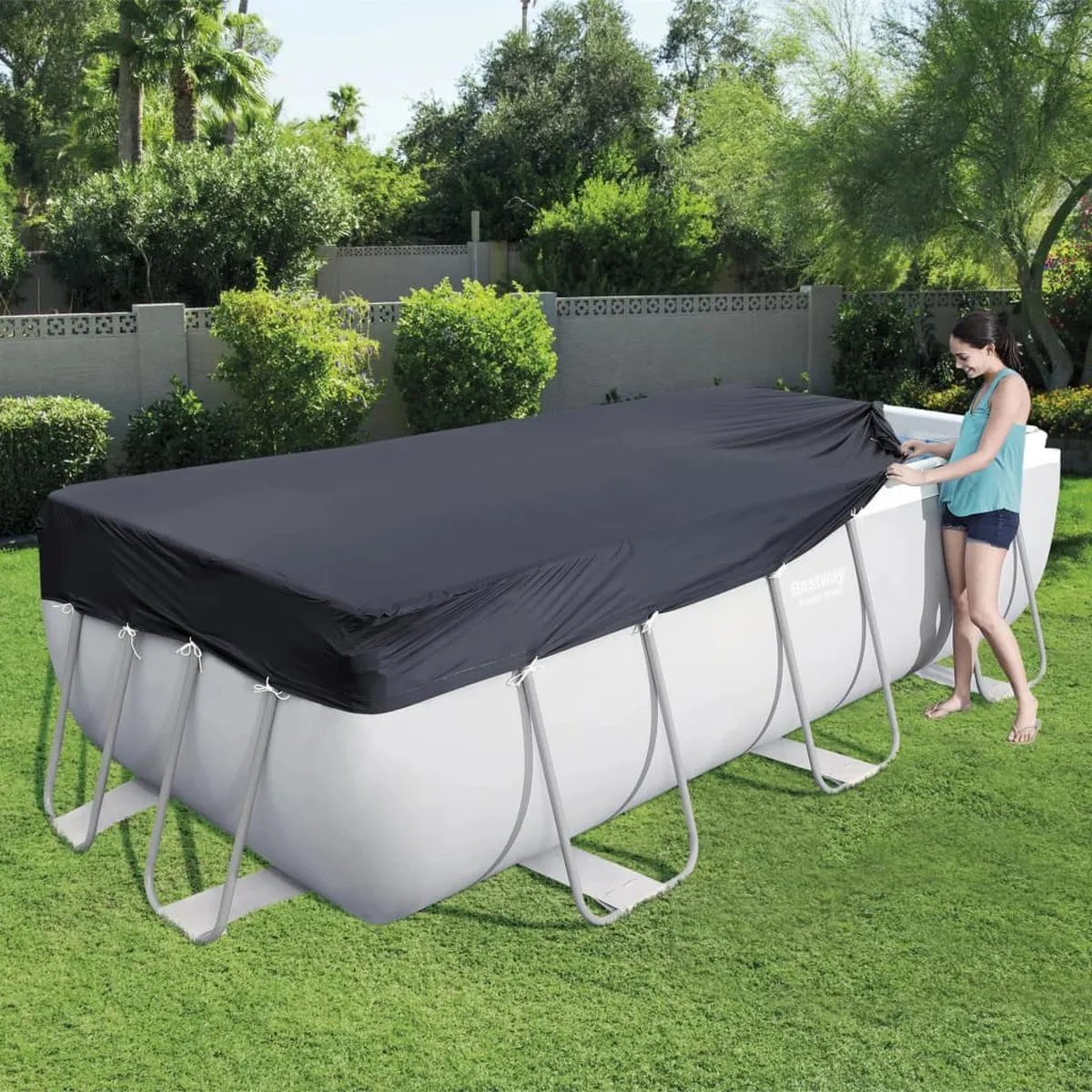 Bestway Flowclear Afdekhoes Zwembad 404cm - Zwart
