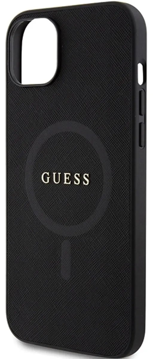 GUESS Saffiano Back Case - iPhone 15 Plus - MagSafe - Zwart - afbeelding 6 van 6