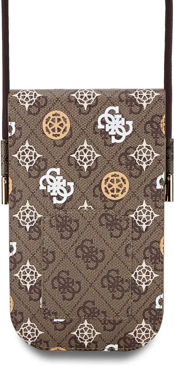GUESS PU 4G Peony Telefoontas - Bruin GUOWBP4PEWPW