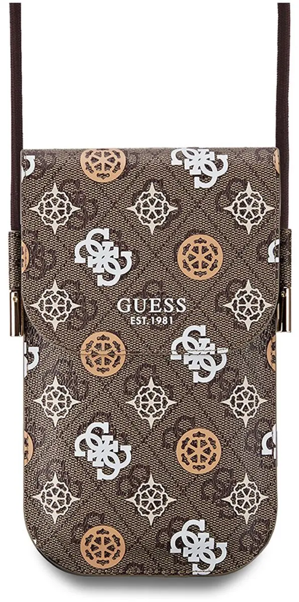 GUESS PU 4G Peony Telefoontas - Bruin GUOWBP4PEWPW