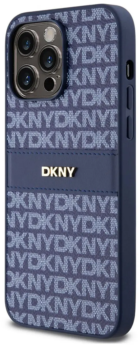 DKNY Textured Tonal Stripe Back Case - iPhone 14 Pro - Blauw - afbeelding 6 van 6