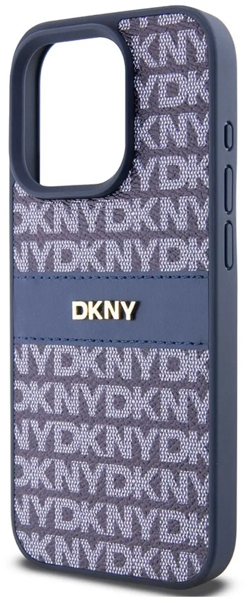 DKNY Textured Tonal Stripe Back Case - iPhone 14 Pro - Blauw