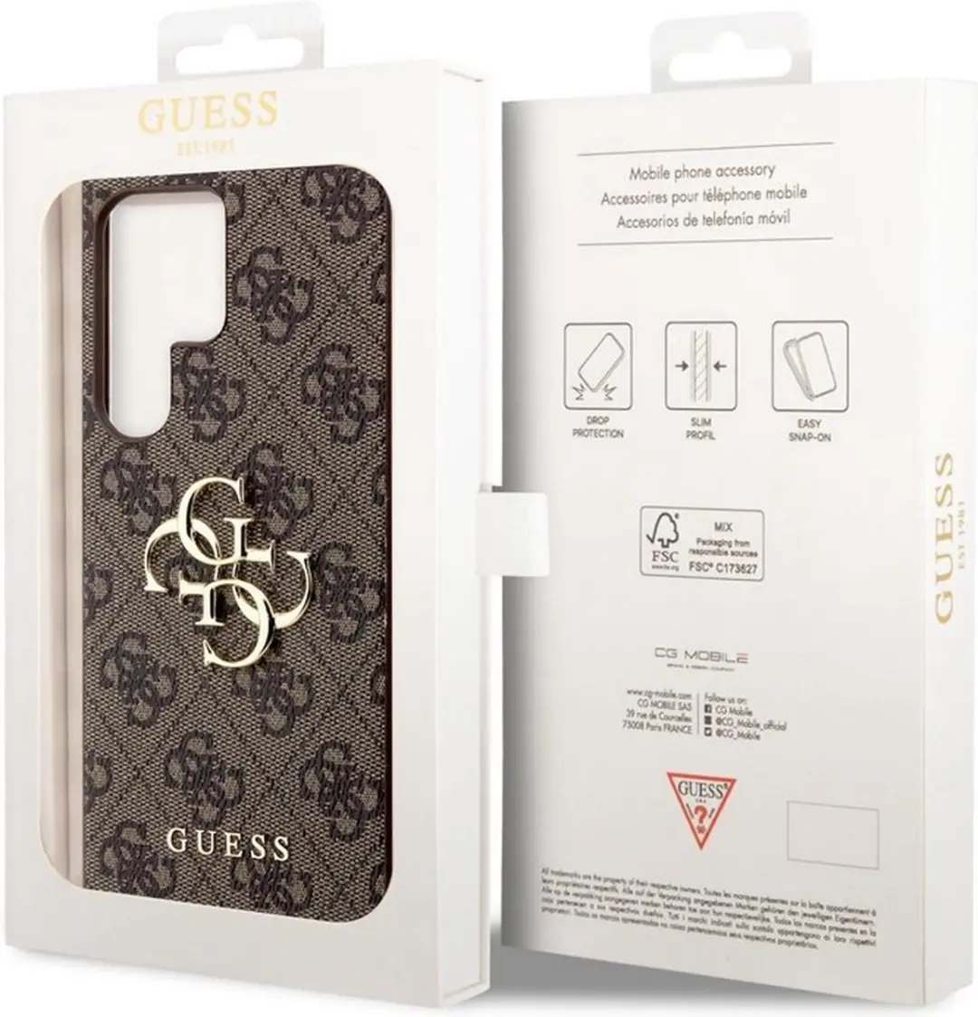 GUESS 4G Metal Back Case - Samsung Galaxy S23 Ultra - Bruin - afbeelding 6 van 6