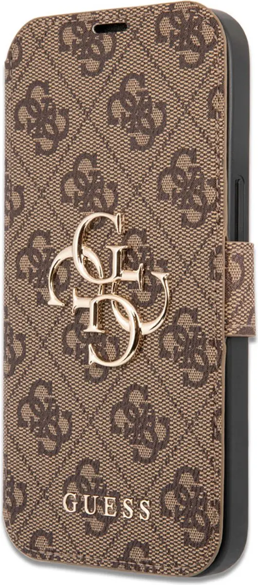 GUESS iPhone 13 Pro Max Hoesje - 3 Pasjes - Kunstleer Bruin