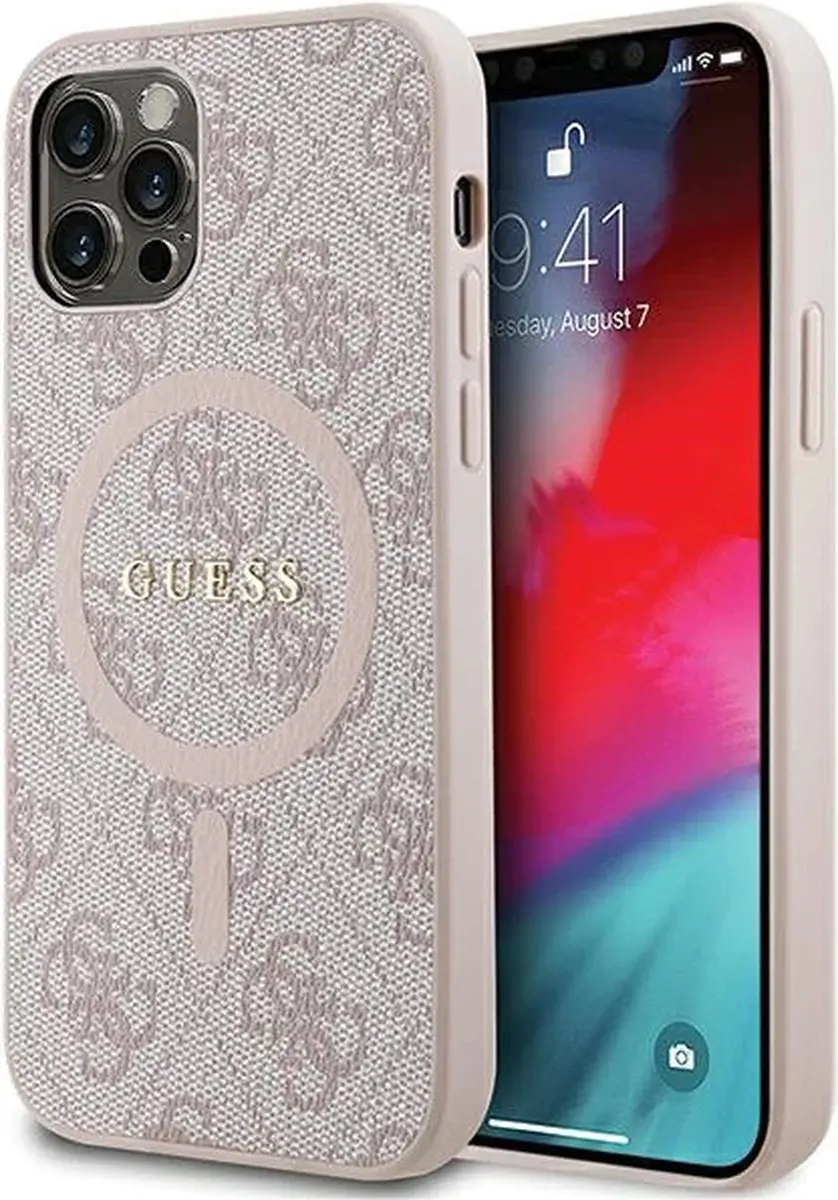 GUESS 4G Back Case MagSafe Roze - iPhone 12/12 Pro