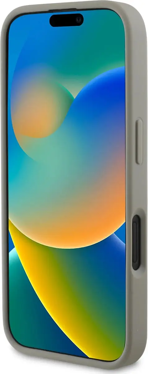 DKNY iPhone 16 Backcover Hoesje - Grijs - PU Leather