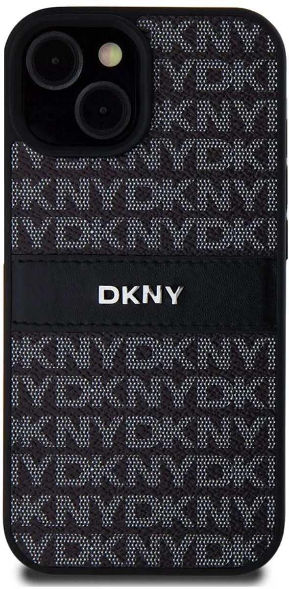 DKNY Textured Tonal Stripe Back Case - iPhone 15 - Zwart