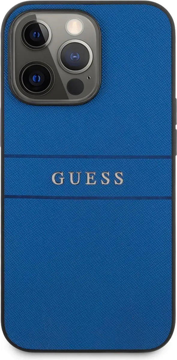GUESS Saffiano Backcase iPhone 13 Pro Max - Blauw - 7578