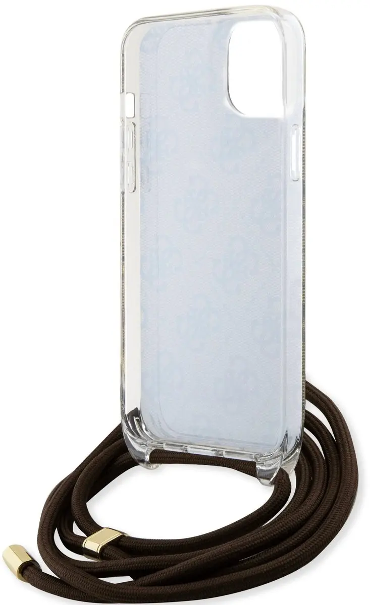 Guess 4G Printed Crossbody Hoesje iPhone 15 - Bruin