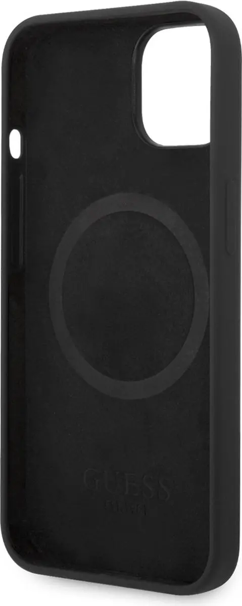 Guess Silicone Hoes iPhone 14 - MagSafe - Zwart