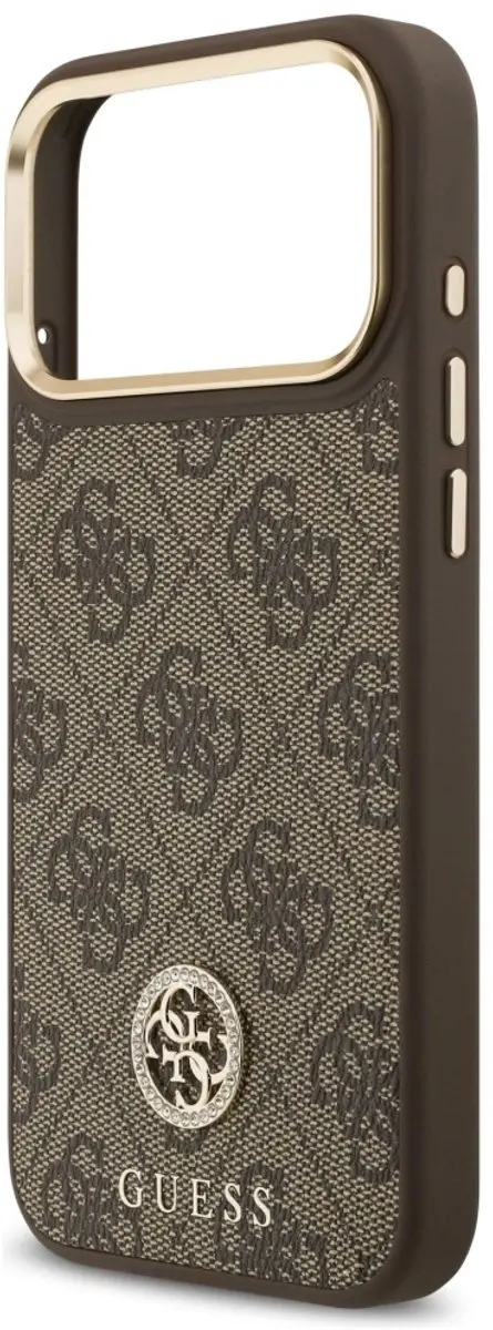 GUESS Case 4G Strass Logo iPhone 17 Pro Max MagSafe - Zwart