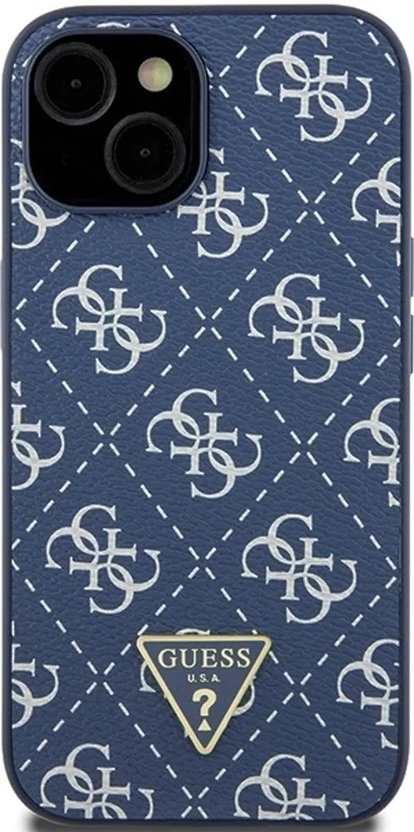 Guess 4G Triangle Logo Hoesje - iPhone 15 Plus - Blauw