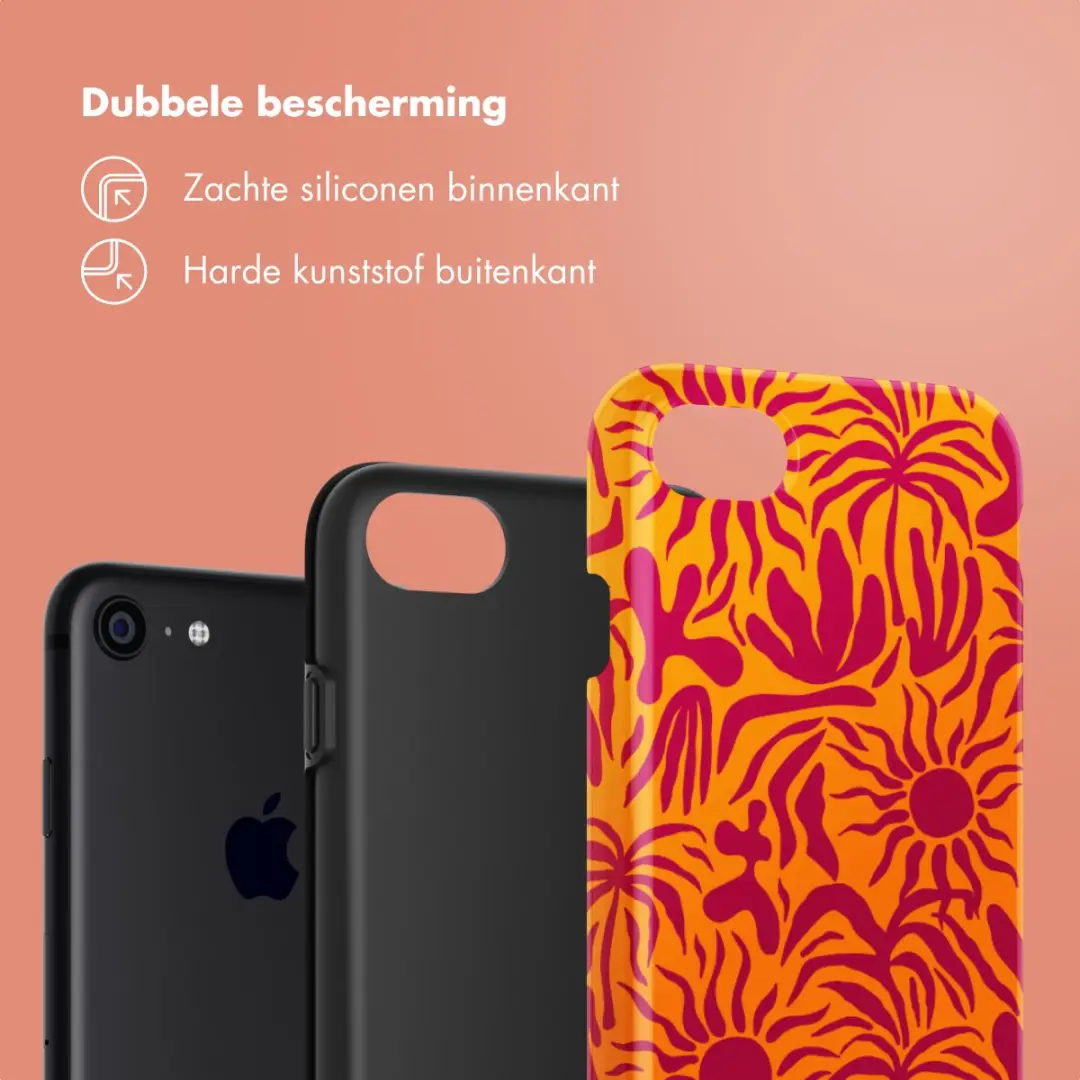Selencia Hoesje iPhone SE/8/7/6s/6 Tropical Vibes Apricot