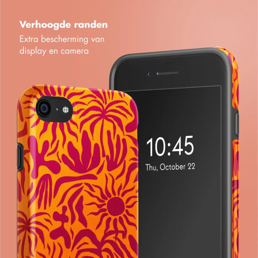 Selencia Hoesje iPhone SE/8/7/6s/6 Tropical Vibes Apricot