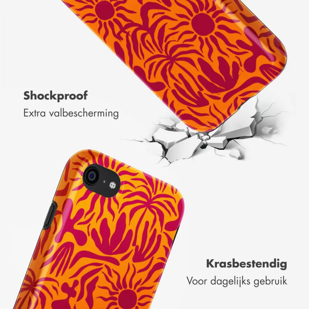 Selencia Hoesje iPhone SE/8/7/6s/6 Tropical Vibes Apricot
