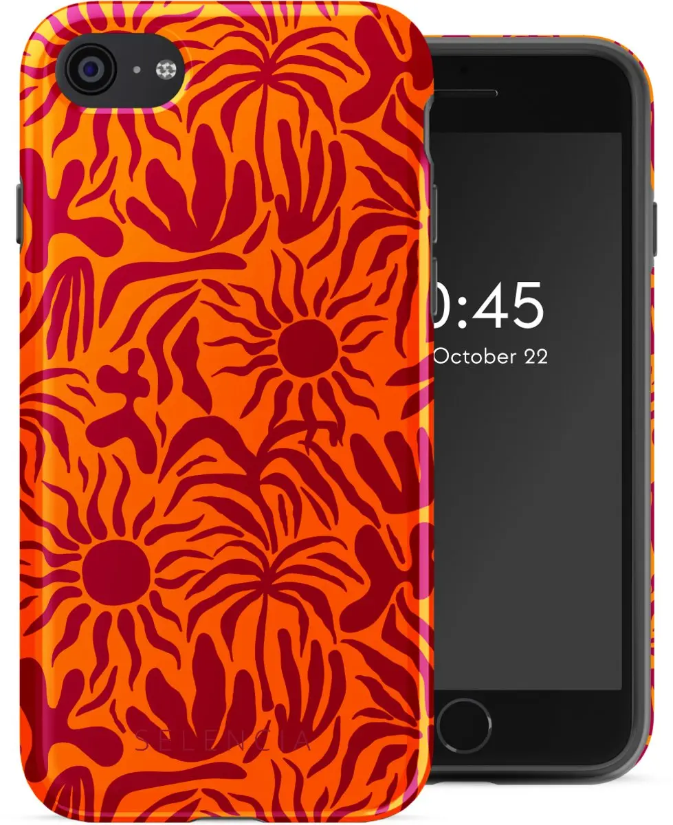 Selencia Hoesje iPhone SE/8/7/6s/6 Tropical Vibes Apricot