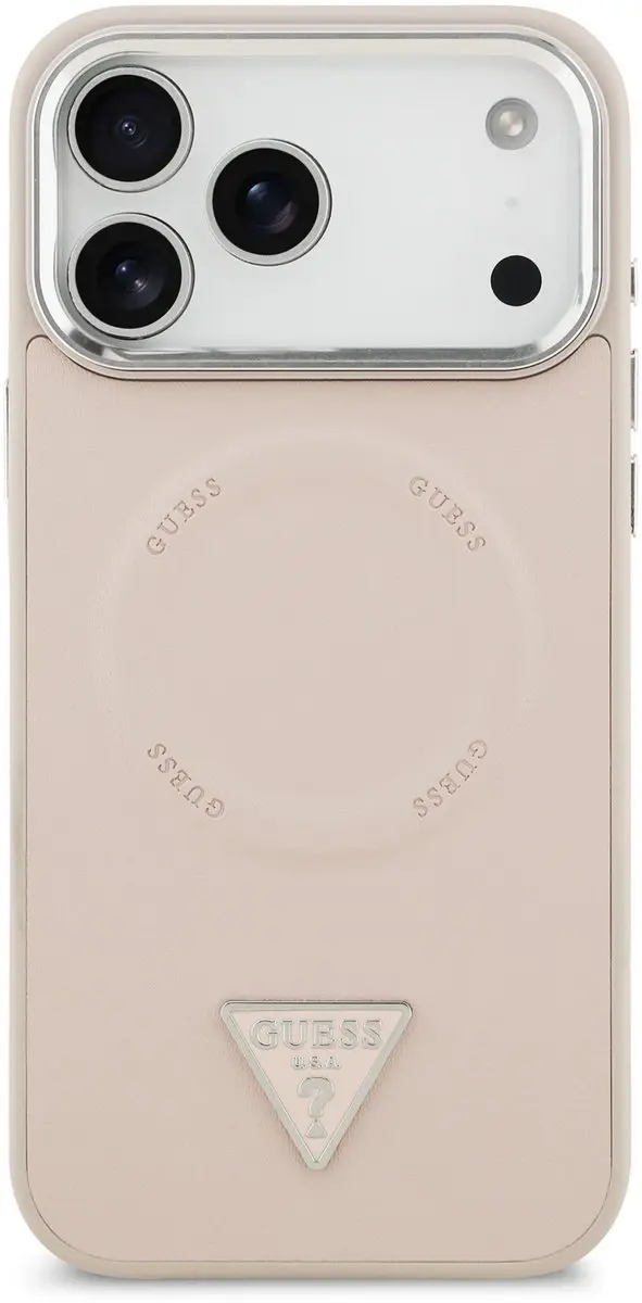 GUESS Triangle Logo iPhone 17 Pro Hoesje - Roze - MagSafe