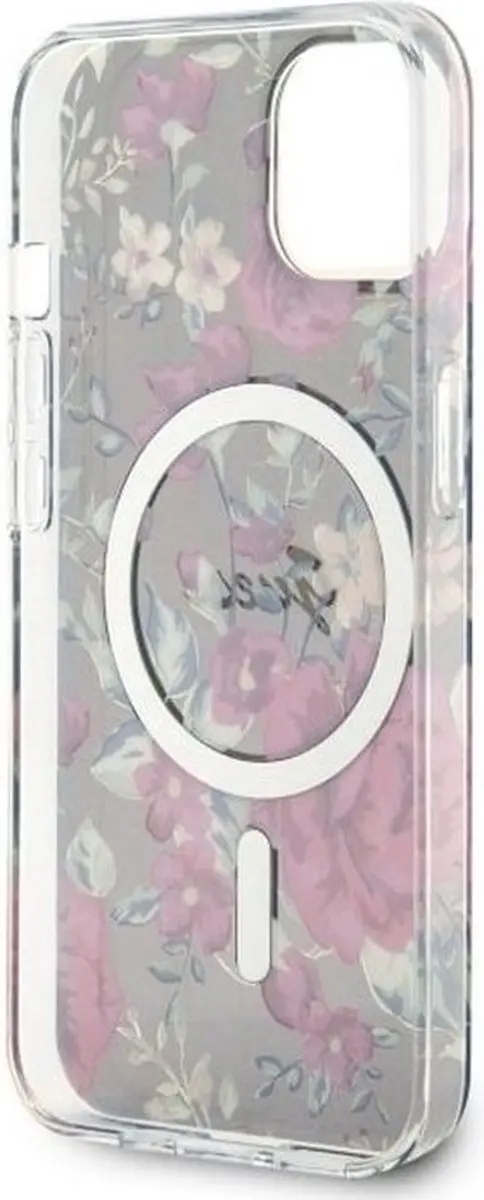 GUESS Flower MagSafe Hoesje - iPhone 14 Plus - Khaki