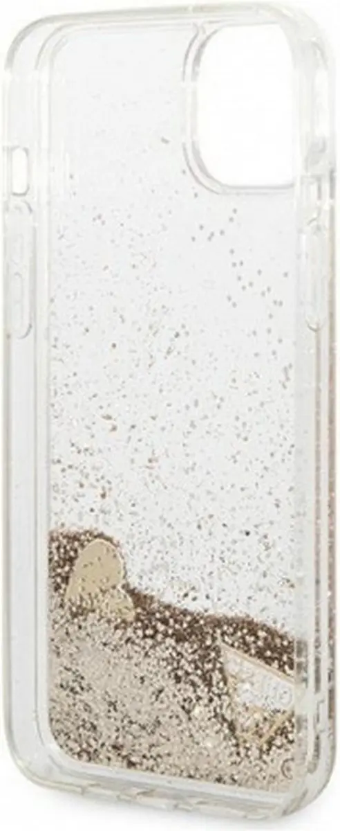 Guess Charms Liquid Glitter Hoesje - iPhone 14 - Goud