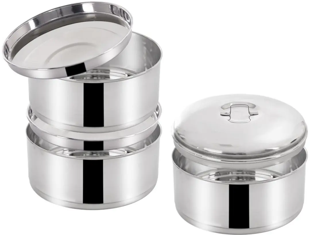 Orion Henkelmann 4-delig RVS - 4 Liter - Zilver