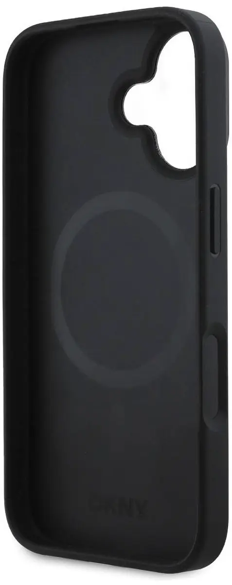 DKNY Backcover iPhone 16 MagSafe - Zwart DKHMP16SPSMCSLK