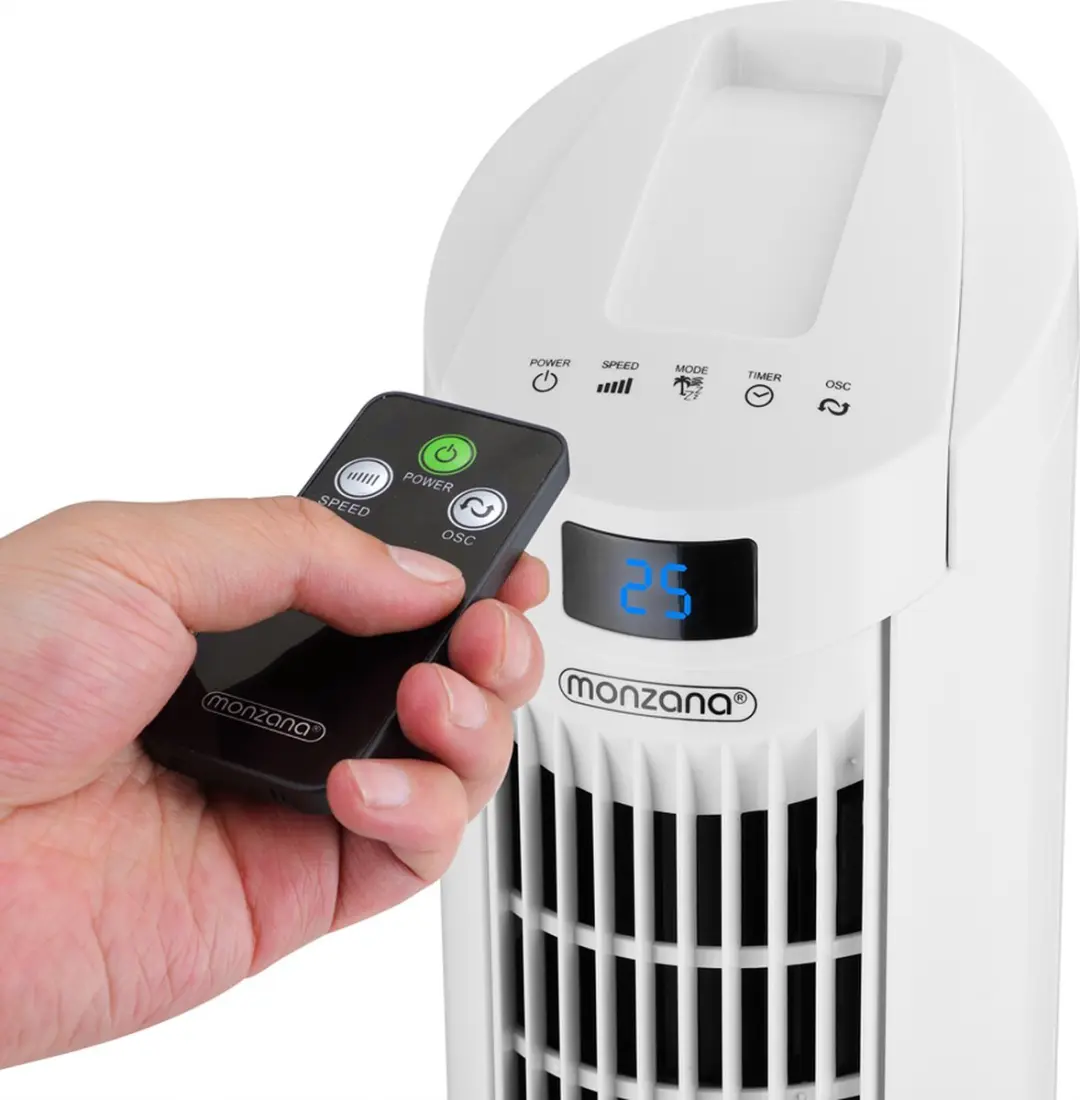 Monzana Torenventilator 45W 26cm Wit