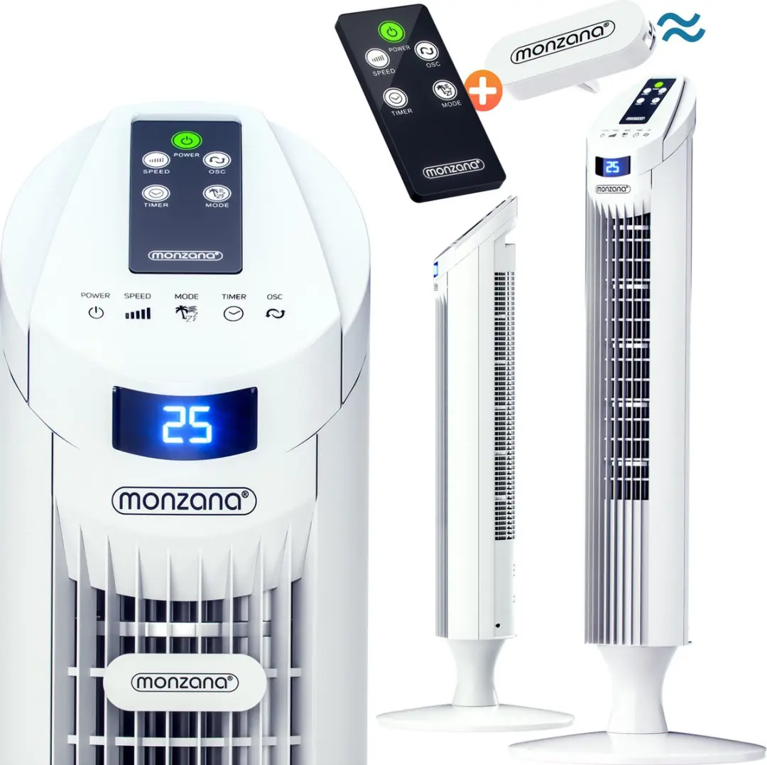 Monzana Torenventilator 45W 26cm Wit