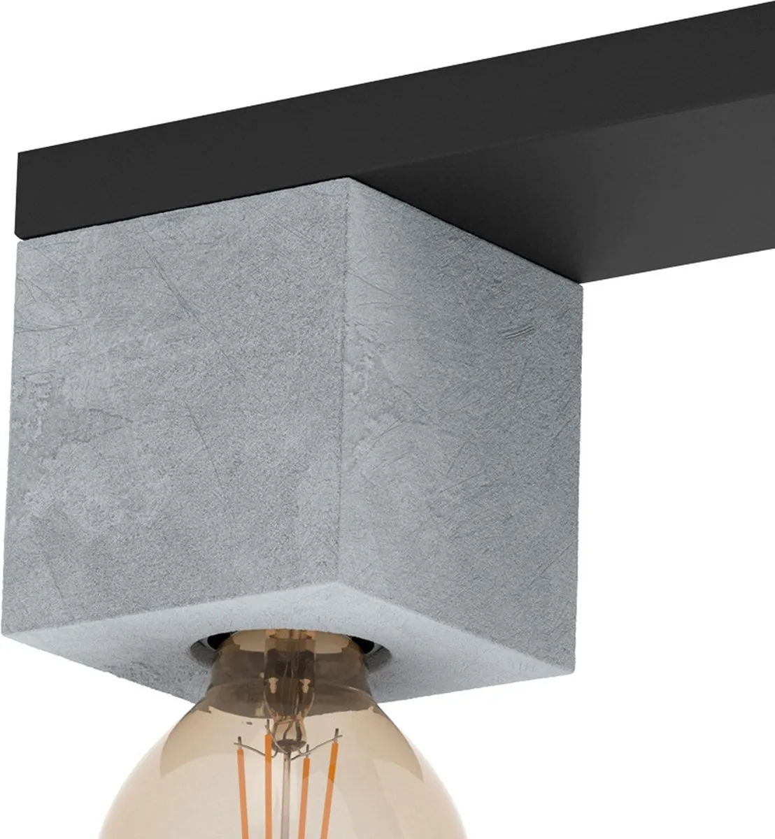 Eglo Prestwick 3 Plafondlamp E27 - 49cm - Zwart/Grijs