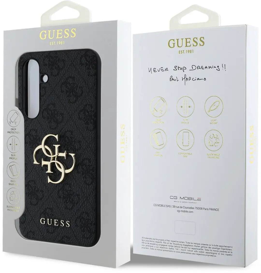 GUESS 4G Metal Logo Back Case - Samsung Galaxy S24 FE - Grijs