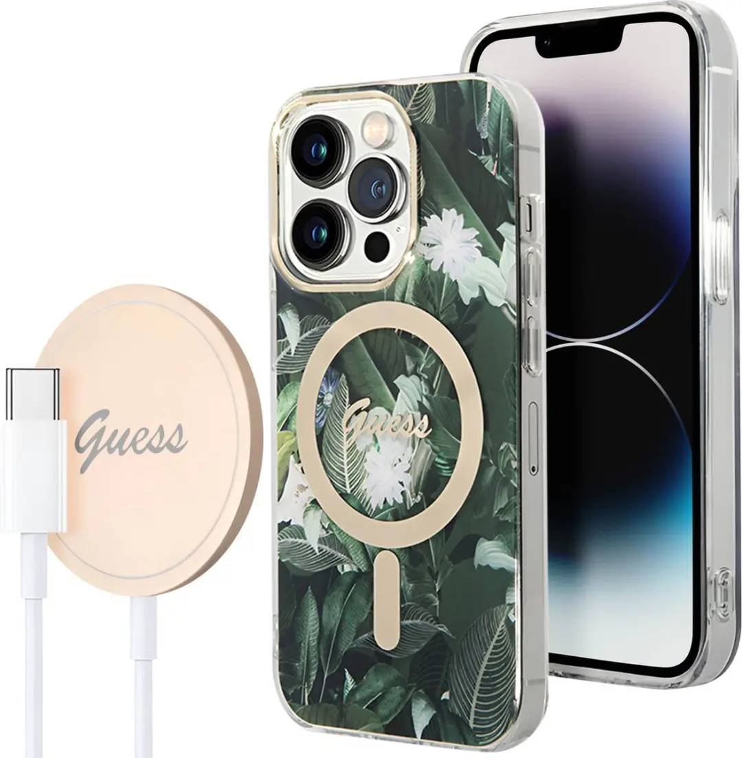 GUESS Hoesje iPhone 14 Pro Jungle-design