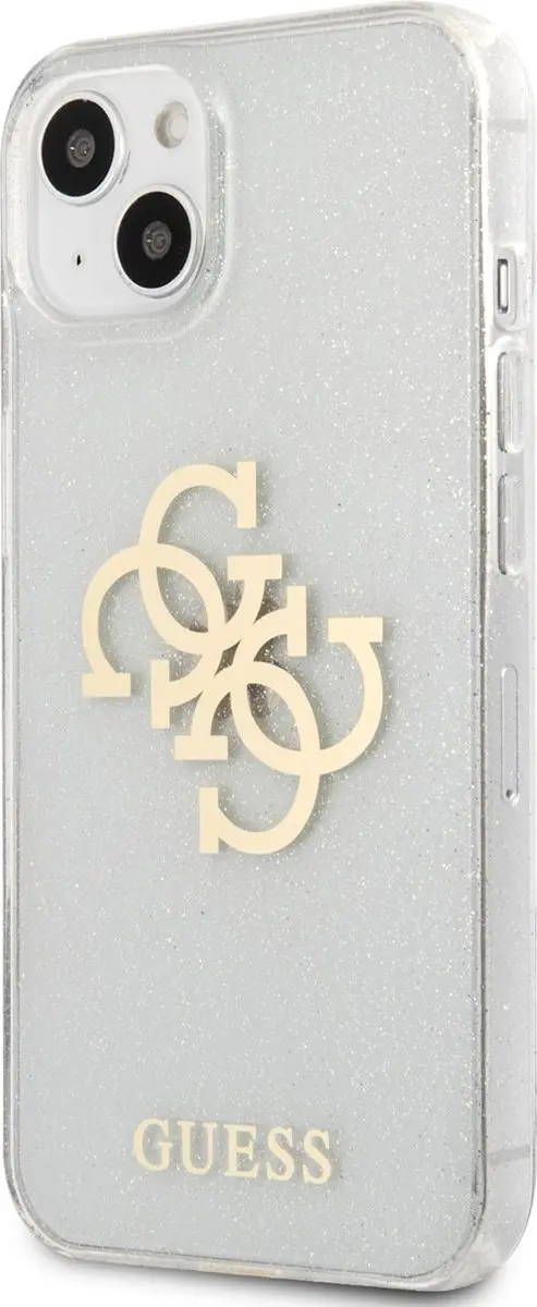 GUESS Glitters Backcase iPhone 13 - Transparant - 7619