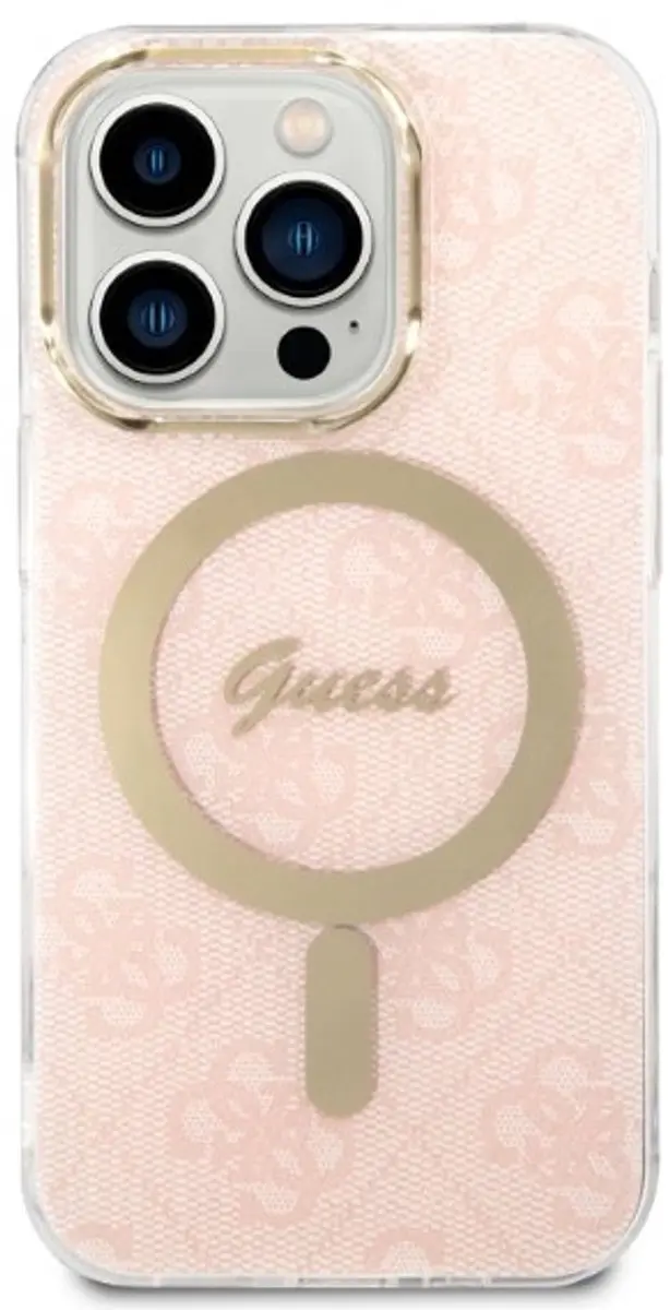 GUESS Hoesje iPhone 14 Pro Magsafe - Roze
