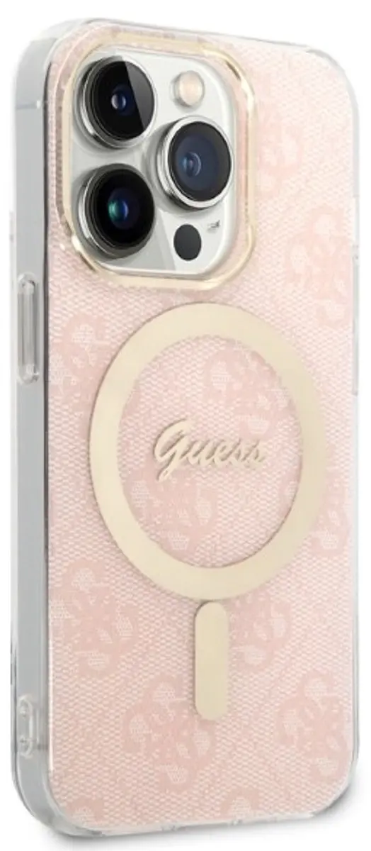 GUESS Hoesje iPhone 14 Pro Magsafe - Roze