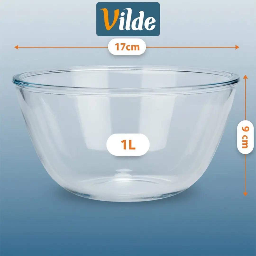 Orion Glazen Saladeschaal 17cm - 1L - 2 Stuks