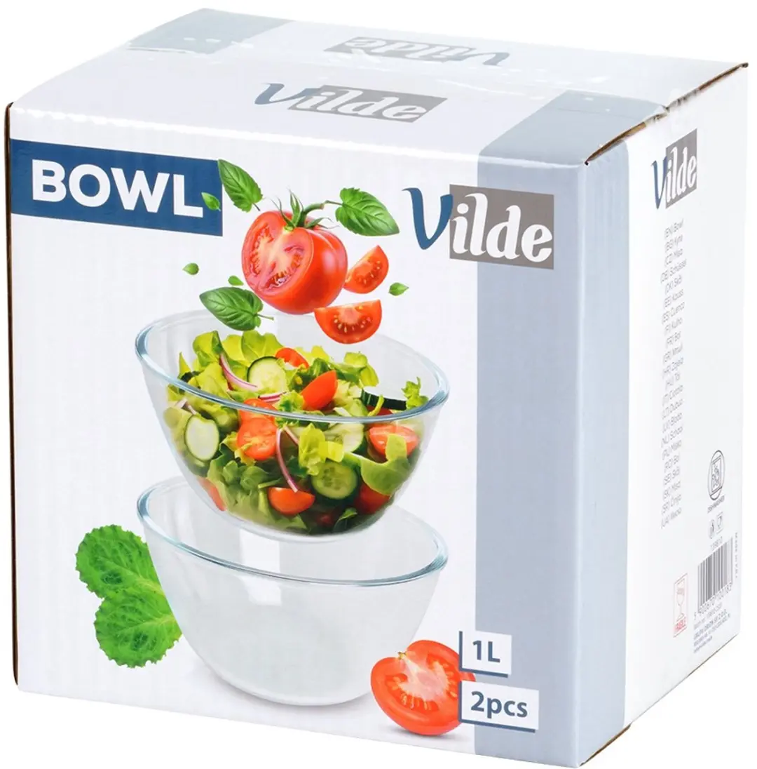 Orion Glazen Saladeschaal 17cm - 1L - 2 Stuks