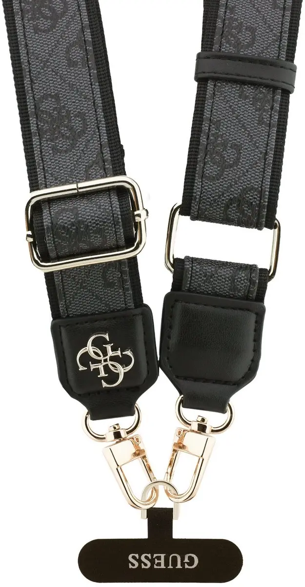 Guess Crossbody Koord PU 4G Metal Logo - Zwart