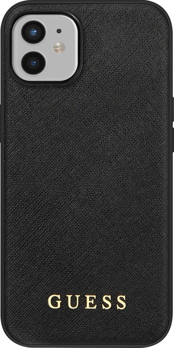 GUESS Hoesje iPhone 12 Mini Saffiano - Zwart
