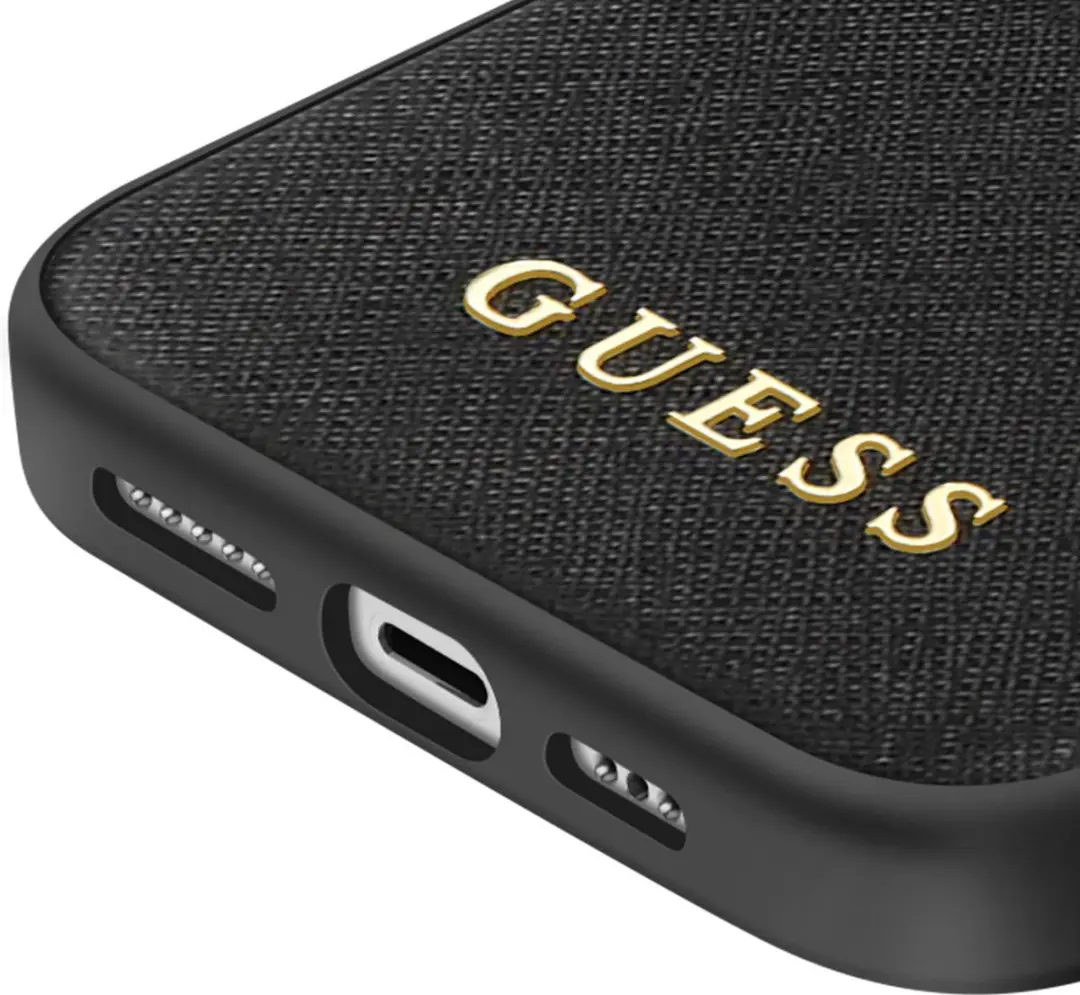GUESS Hoesje iPhone 12 Mini Saffiano - Zwart