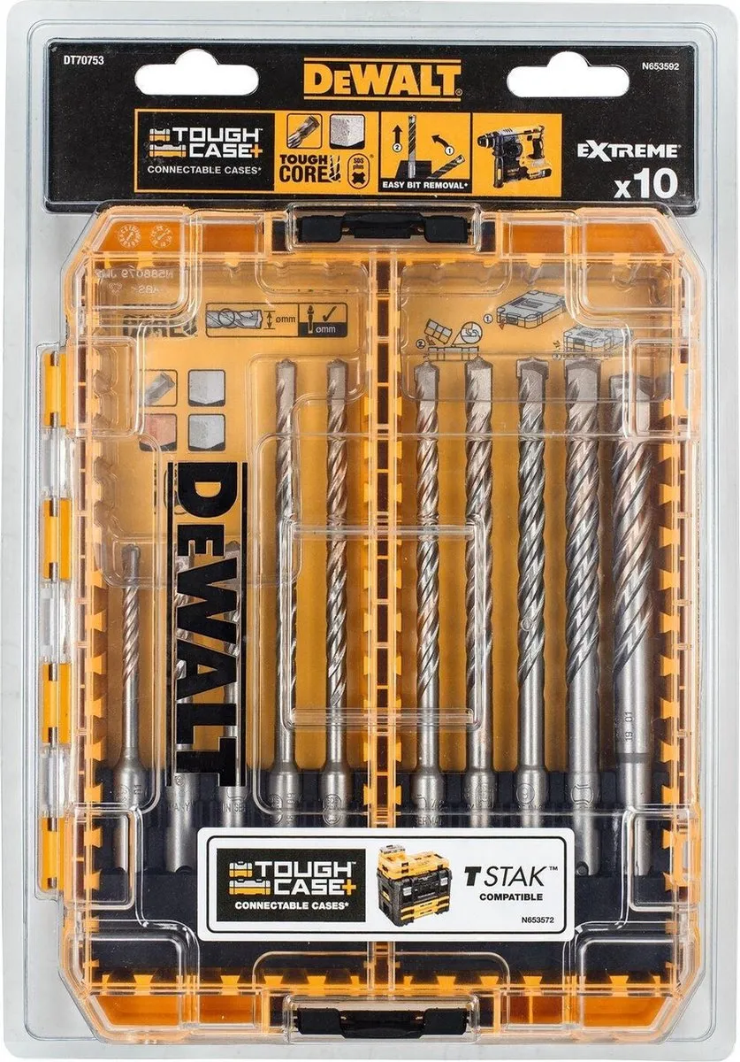 DeWalt DT70753-QZ SDS-Plus Betonborenset 10-delig - 5-12mm