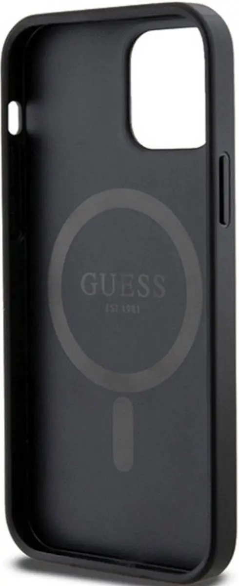 GUESS 4G Back Case MagSafe iPhone 12/12 Pro - Zwart