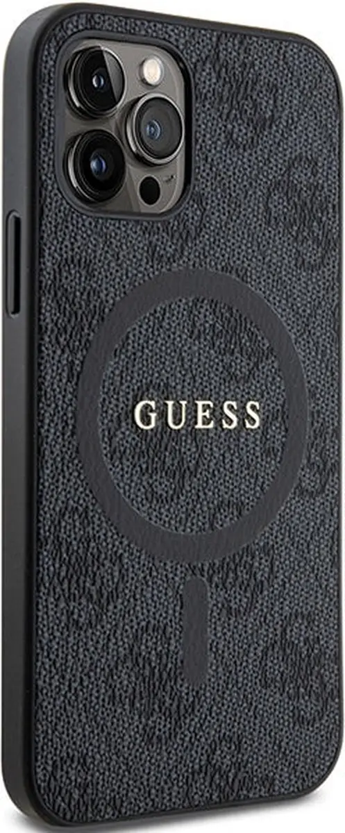 GUESS 4G Back Case MagSafe iPhone 12/12 Pro - Zwart