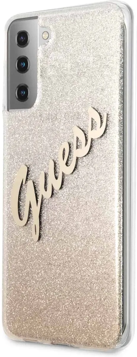 Guess Glitter Vintage Backcase Samsung S21 Plus - Goud