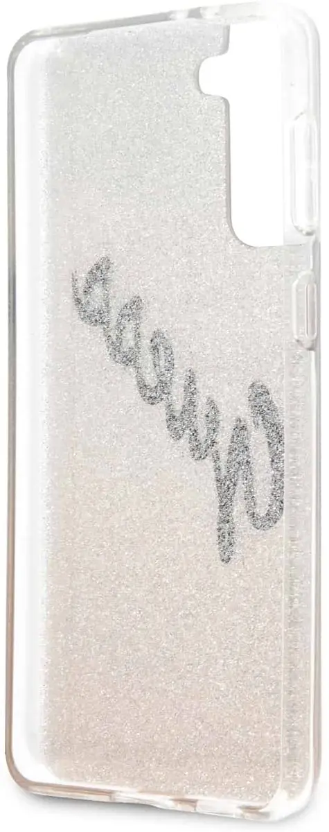 Guess Glitter Vintage Backcase Samsung S21 Plus - Goud