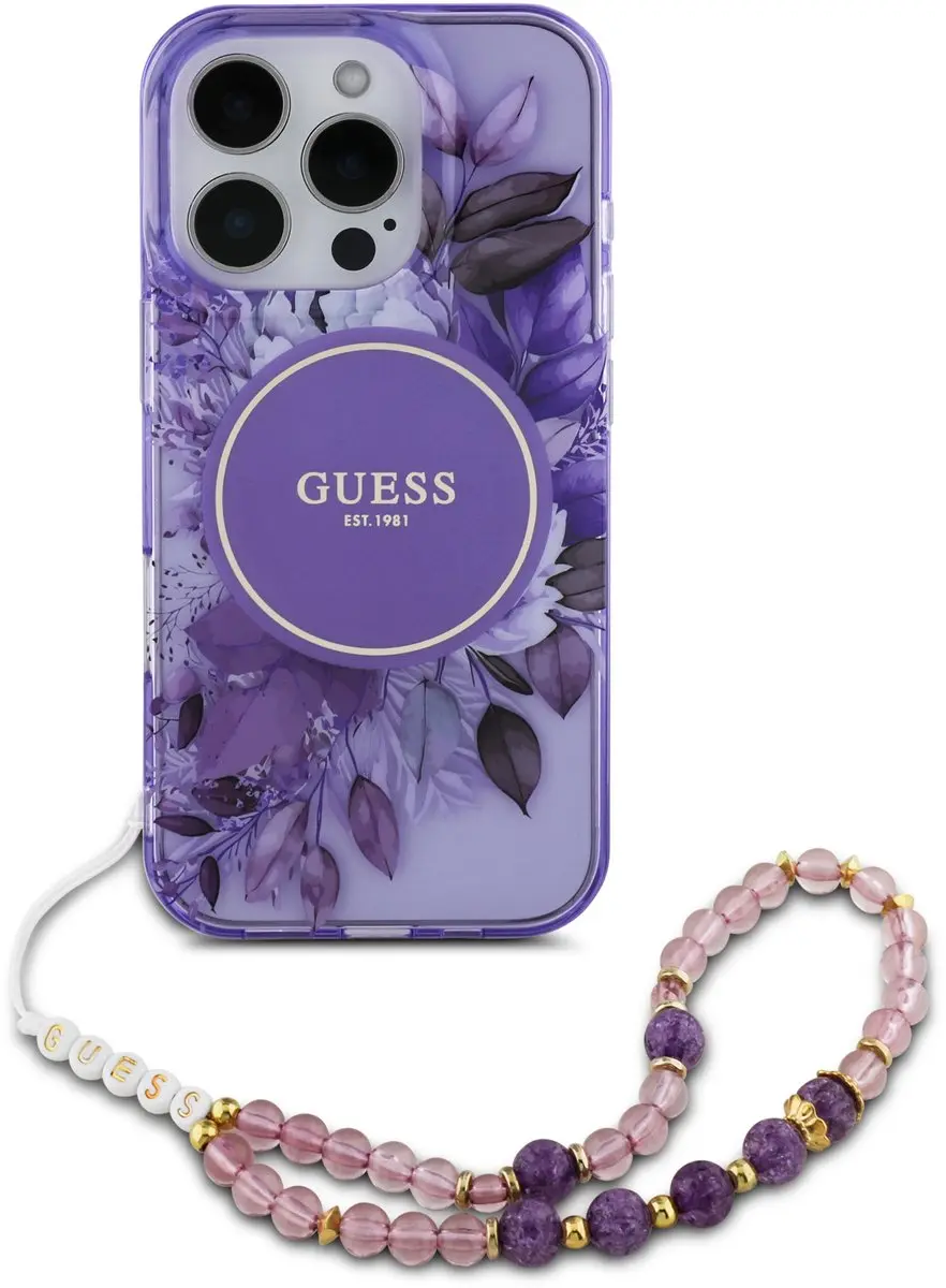 GUESS IML Flowers Case MagSafe iPhone 16 Pro Max