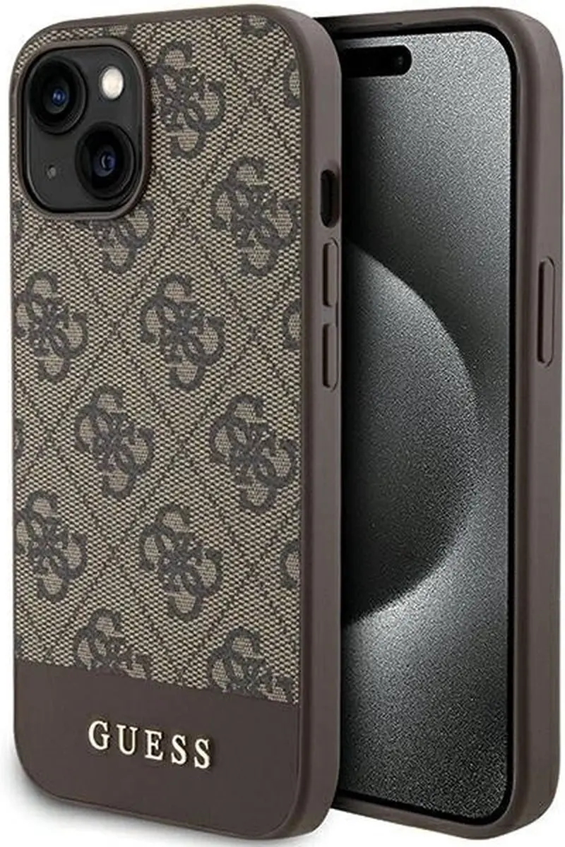 GUESS 4G Stripe Collection Hoesje iPhone 15 - Bruin - afbeelding 6 van 6