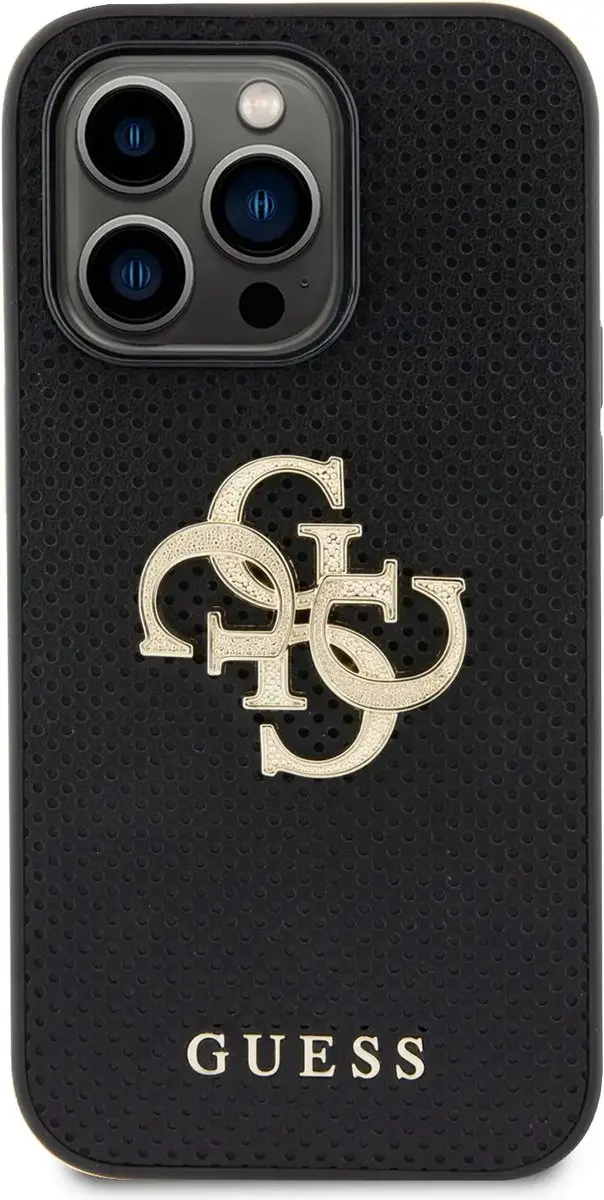 GUESS Perforated Back Case GUHCP15XPSP4LGK - iPhone 15 Pro Max - Zwart