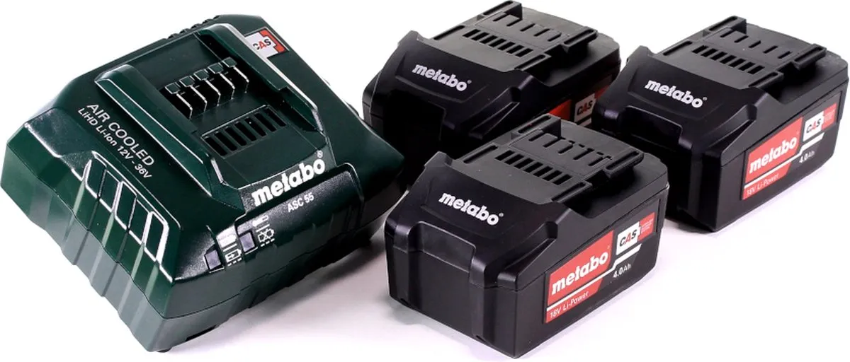 Metabo Basisset 3x Li-Power 18V 4.0Ah CAS - 3x Accu + Oplader