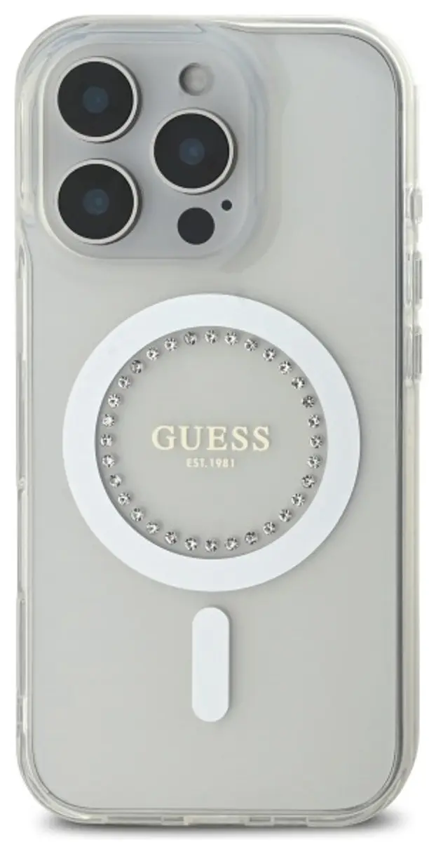 GUESS Backcover iPhone 16 Pro Max - MagSafe - Transparant - 3666339305789