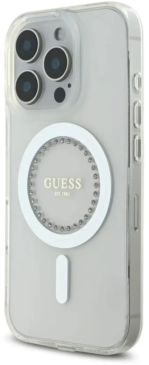 GUESS Backcover iPhone 16 Pro Max - MagSafe - Transparant - 3666339305789