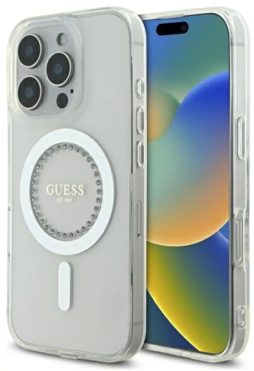 GUESS Backcover iPhone 16 Pro Max - MagSafe - Transparant - 3666339305789